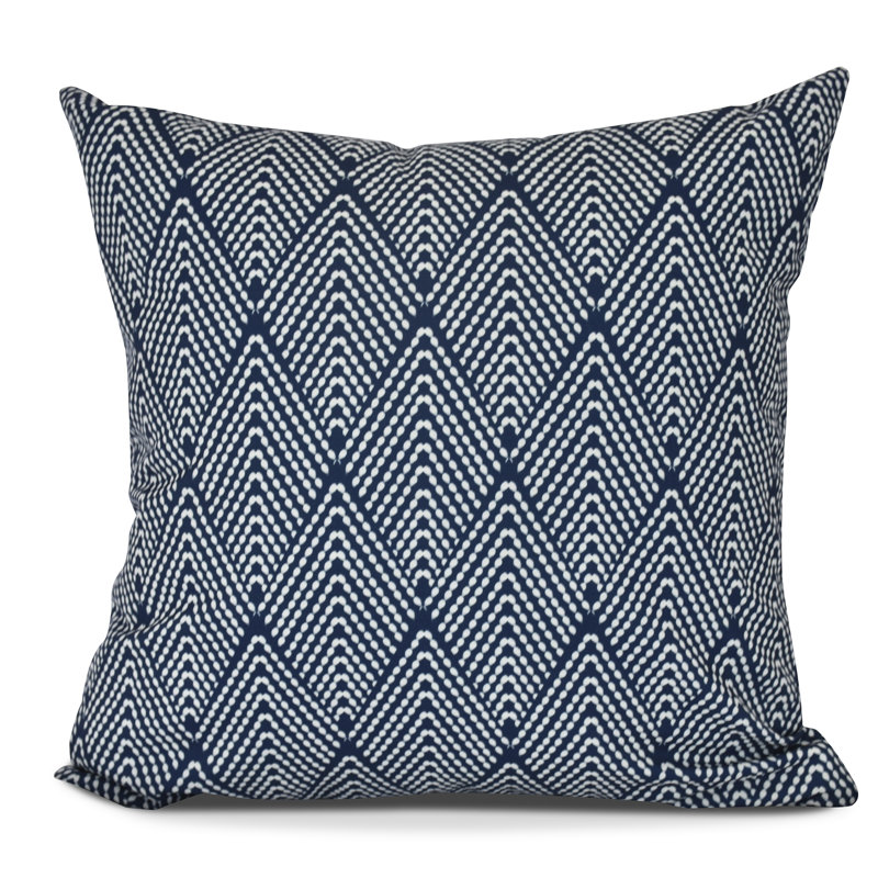 Housse et insert de coussin carré Goals, Gourds and Gatherings, Motifs géométriques, bleu marine, H 26 po x l 26 po