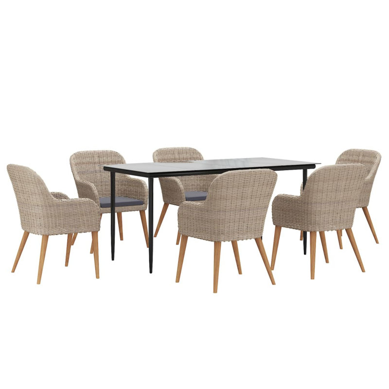 Filsinger Rectangular 6 - Person 63" Long Dining Set with Cushions