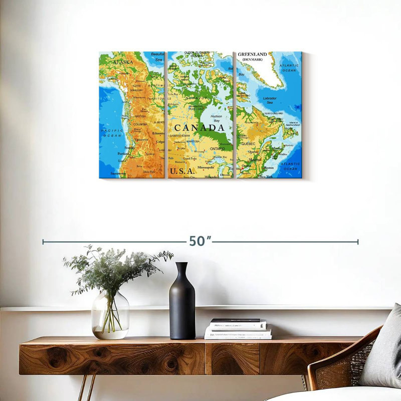 Aliaz Map Of Canada, 20" H x 33" W