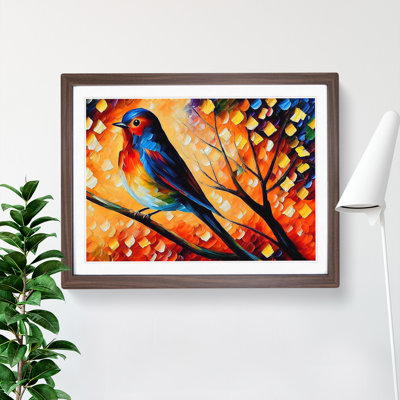 Robin Bird Abstract - Single Picture Frame Print