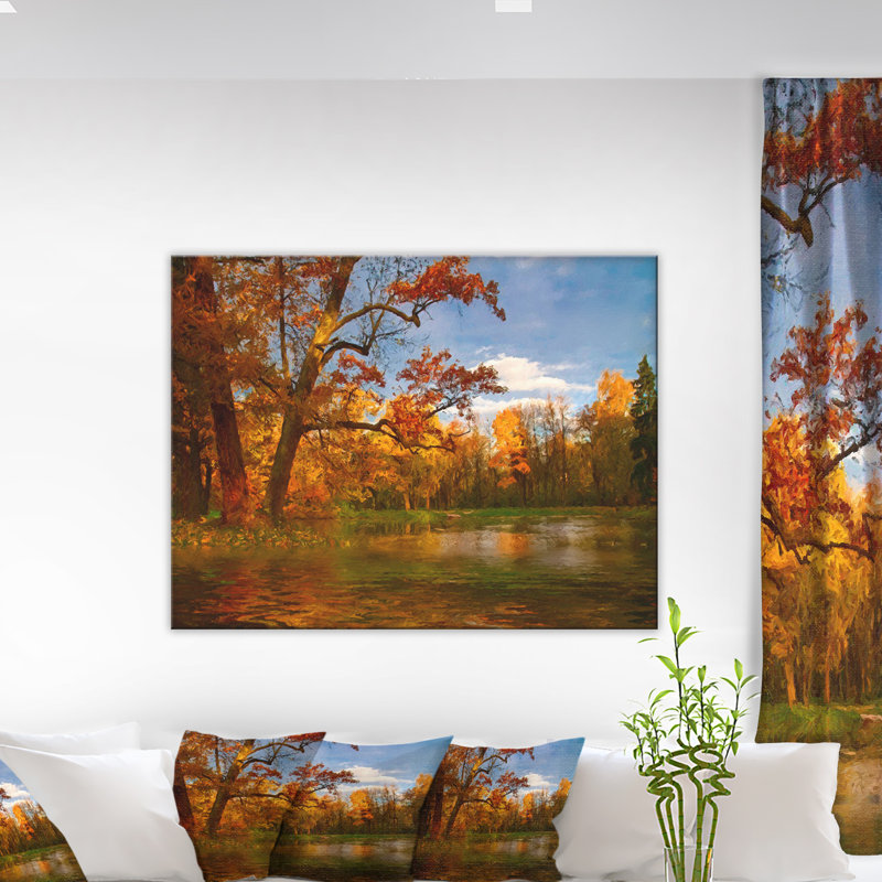 «Quiet and Silent Autumn Landscape», reproduction sur toile tendue, H 30 po x l 40 po