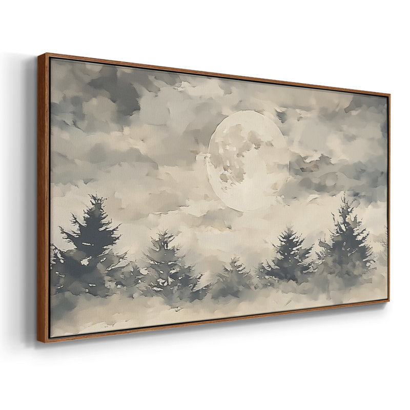 Série paysage - XCIV - Toile tendue avec châssis encadré - Prêt à être accroché, H 21 po x l 41 po, Blanc