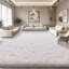 Tapis uni blanc moelleux crème pour le salon Chambre à coucher Chambre d'enfant-1367799732-1346706419