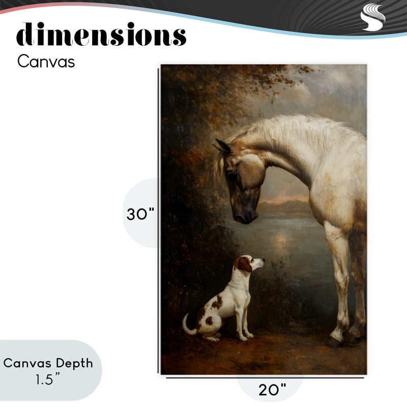 Toile Hound & Horse, vue par Petal Prints Design, 30 x 20