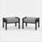 Set Of 2 All-Weather 26” Width Metal Ottomans, Khaki Frame With Gray Cushions-1547908823-1547908821