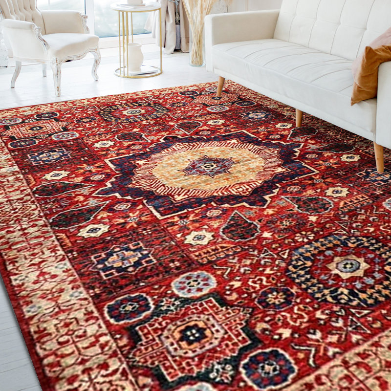 Tapis rouge noué à la main de haute qualité