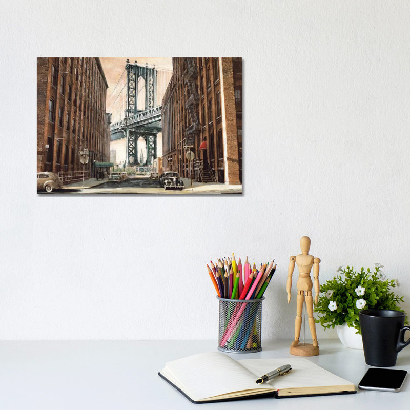 View To The Manhattan Bridge by Matthew Daniels - Wrapped Canvas Gallery-Wrapped Canvas Giclée, 20.32 cm H x 30.48 cm W