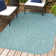 Longe Modern Minimalist Radius Corner Solid Turquoise Indoor/Outdoor Rug