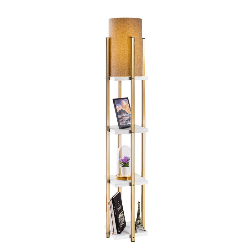 Lampe trépied 66,81 po Cawe, Brun, Blanc