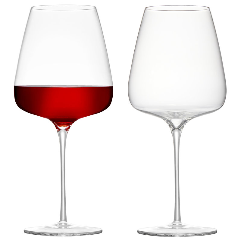 Juno - Red Wine Glasses - Set of 2 - Clear, 20.25