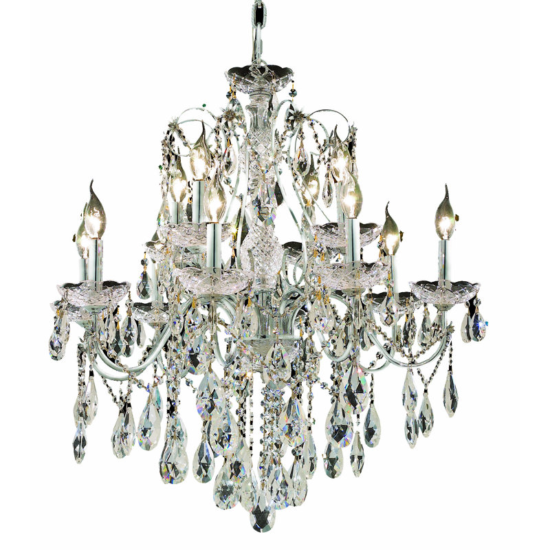 Dagmar 12 - Light Classic / Traditional Chandelier, Royal Cut, Chrome