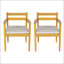 Chaises d'extérieur robustes en bois d'acacia avec coussins confortables et structure à lattes pour une assise rafraîchissante en été, ensemble de 2