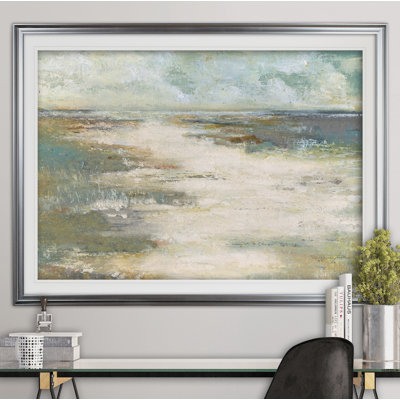 « misty coast », reproduction de peinture à l’acrylique encadrée