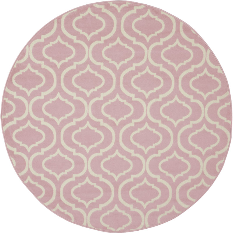 Tapis rose Sheron, Rond 5 pi 3 po