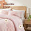Ensemble d'édredon en chenille touffeté à motif floral rose, ensemble de literie pour lit double / grand réversible 4 pièces avec coussin décoratif floral, antimicrobien