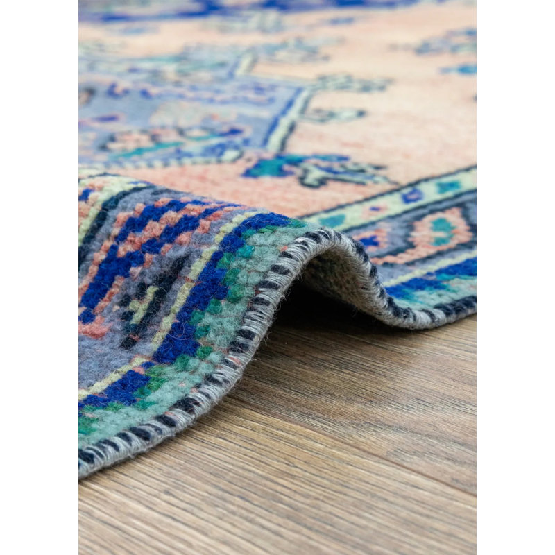 Vintage One-of-a-Kind 3'5" X 5'6" 1970s Wool Area Rug Blue