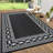 8x10 FT Black/White Reversible Plastic Straw Outdoor Rug, Waterproof Stain Resistant Foldable Floor Carpet, Portable RV Camping Mat for Patio Deck Backyard Porch Balcony Beach-1106569330-1106569329
