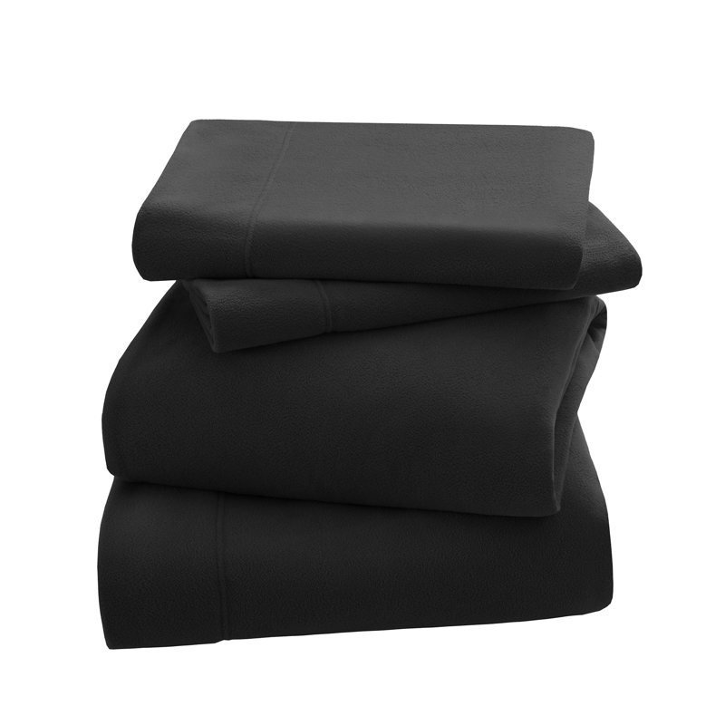 Ensemble de draps en polaire Scotchgard, Grand, Noir