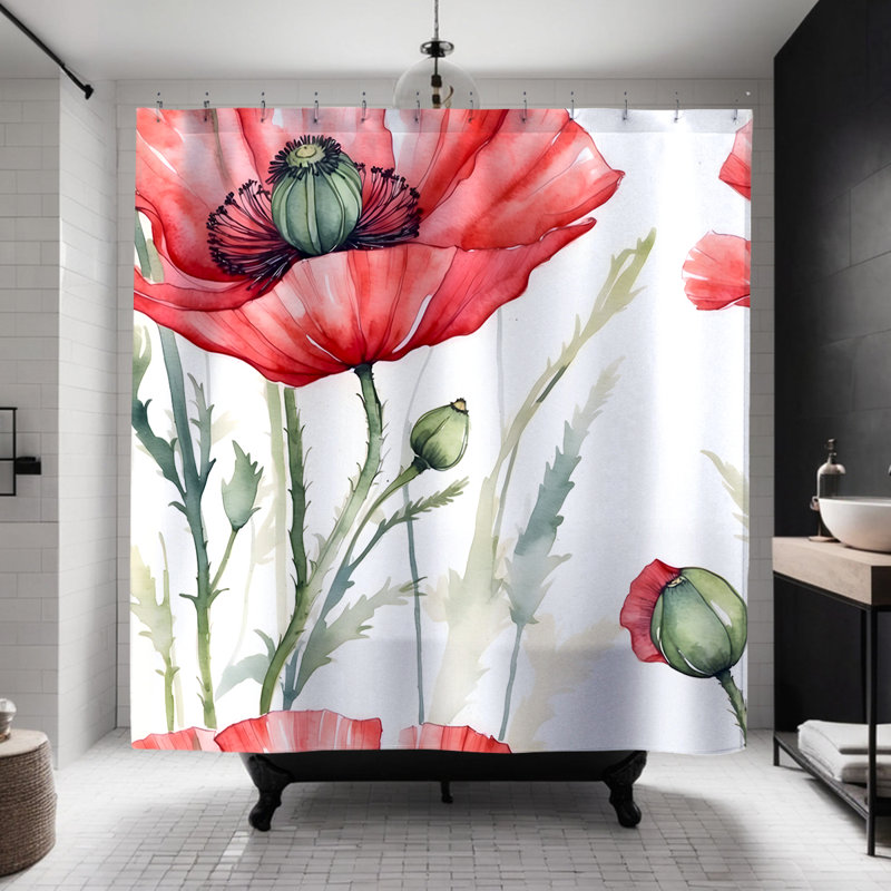 Rideau de douche Morrow Poppy Flowers