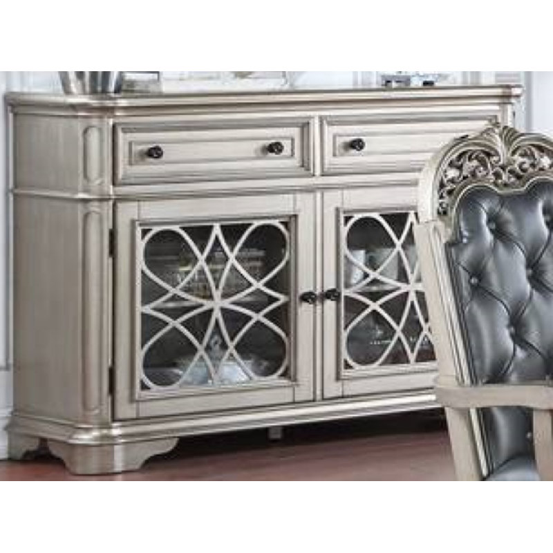 Buffet en bois d'hévéa 2 tiroirs Yerielcci