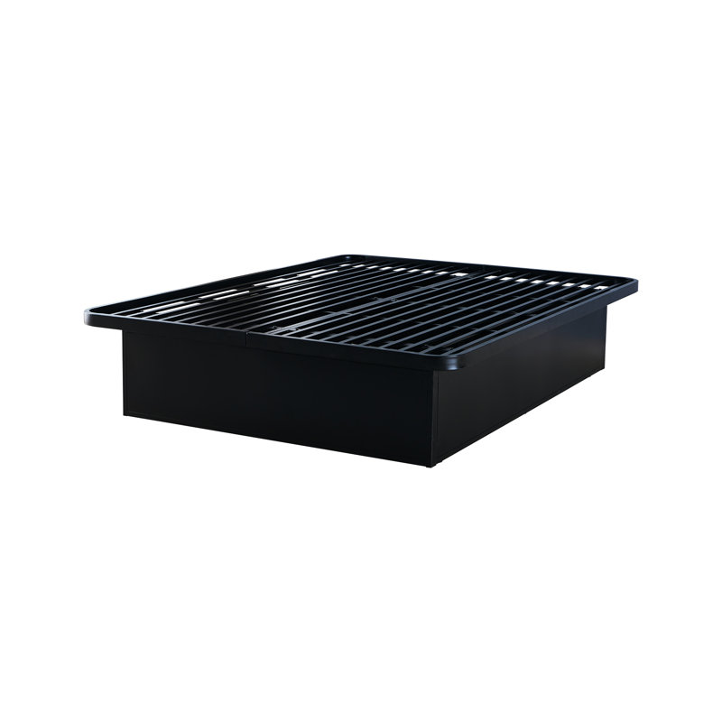 Black Metal Queen Bed, 16 Inches High, For A Cozy Bedroom 16" Height Platform & Stylish