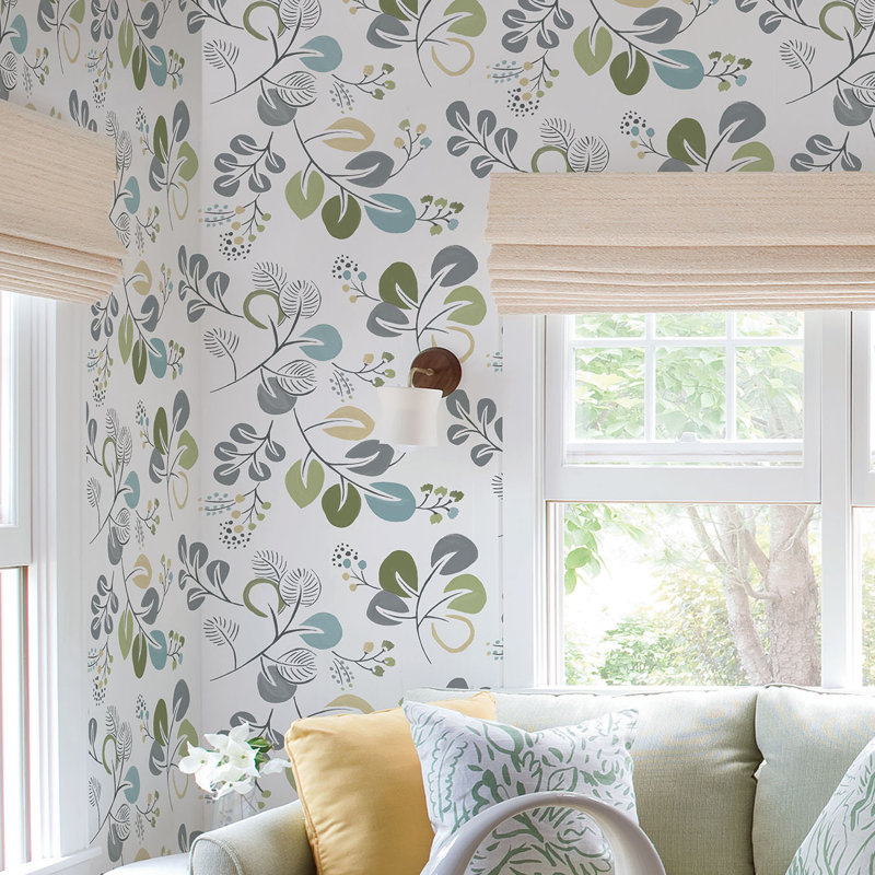 Jona 10.06m x 52.07cm Matte Wallpaper Roll, Green