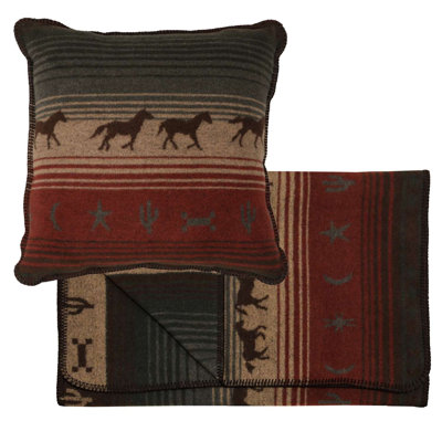Wooded River Mustang Canyon III Bedscarf & Pillow Set - King