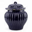 Navy Glazed Porcelain Jar with Lid