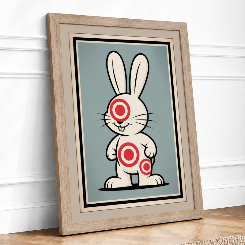 Graphic Rabbit Retro - Framed Print, A3 - 42.0 x 29.7 cm, Oak