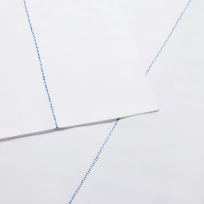 Ensemble de draps 100% coton 400 fils 400TC, Très grand, Bleu