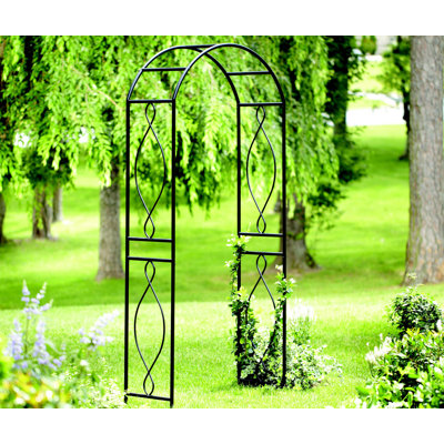 Quayside 99cm W x 40cm D Steel Arbour in Black