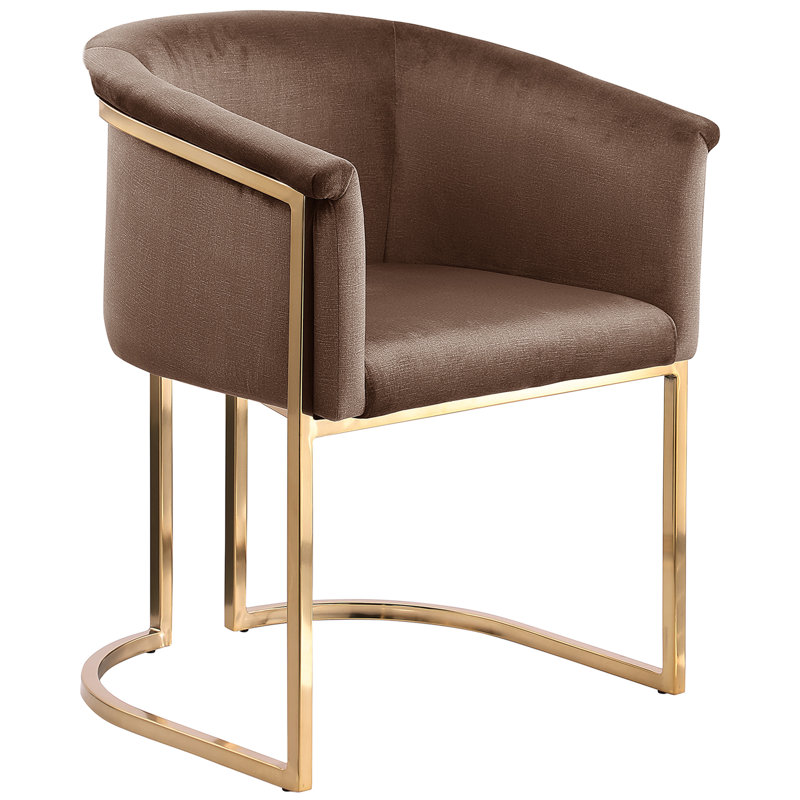 Izakeel 19'' H Velvet Upholstered Armchair, Brown Velvet