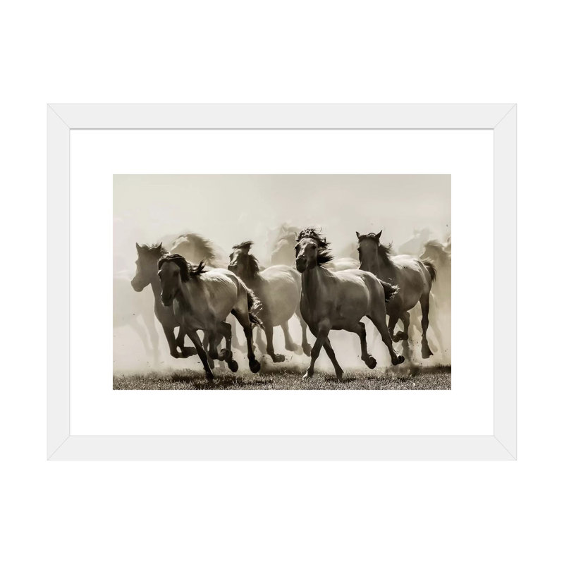 Cheval - reproduction d'art, H 16 po x l 24 po x P 1 po, Papier beaux-arts encadré blanc
