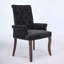 Élégante chaise de salle à manger rembourrée capitonnée en tissu de chenille avec des pieds incurvés en bois massif pour les espaces repas et loisirs-1008549197