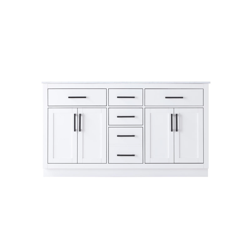 Ahner 60 inch Double Bathroom Vanity, White