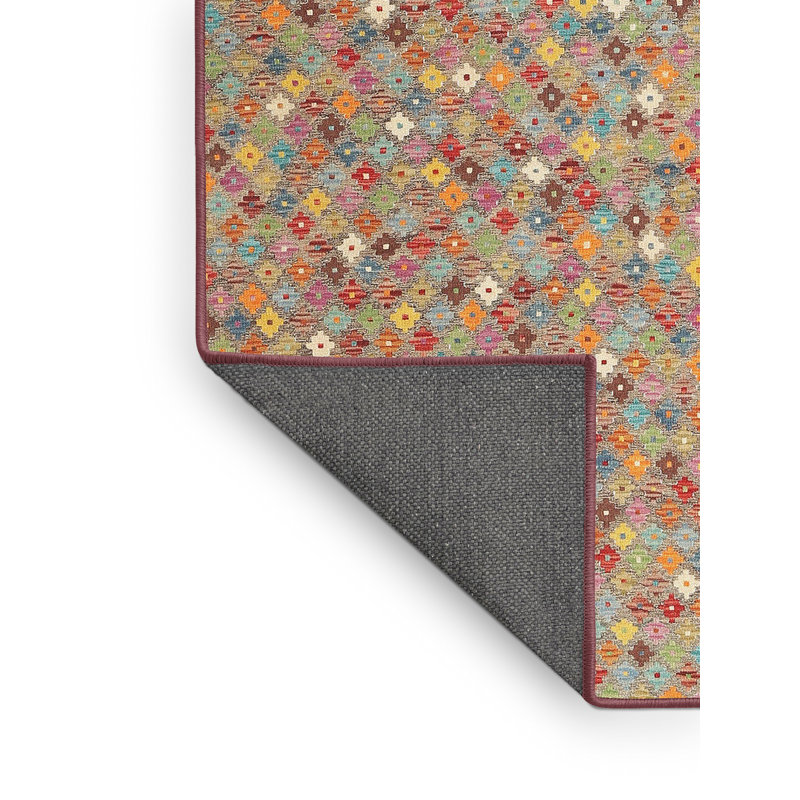 Tapis contemporain brun / rouge, Rectangle 7 pi x 9 pi