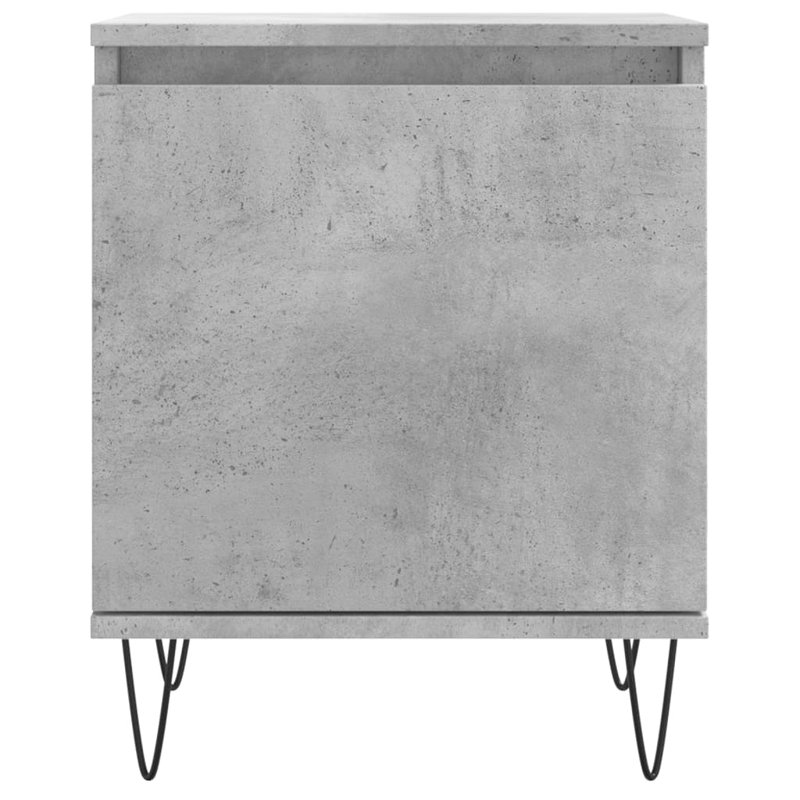 Bismarck 40cm W Iron Bedside Table, Concrete Grey, Set of 2