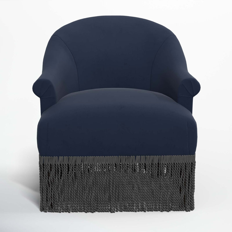 Callie Upholstered Wingback Chair, Black, Classic Ink Performance Velvet