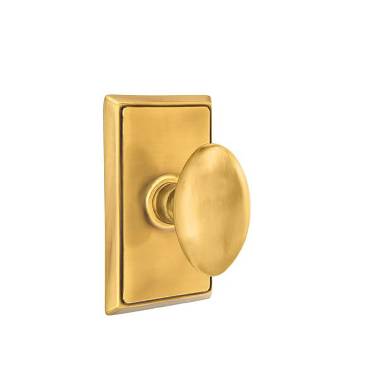Emtek Privacy Knobset w/ Rectangular Rosette and Egg Knob