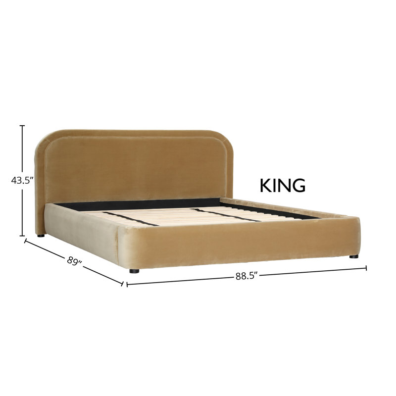 Agi Polyester Velvet Bed, Camel, Queen, King, Camel