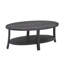Table basse contemporaine à 3 tablettes ovales en bois avec tables de bout attachées, finition gris anthracite