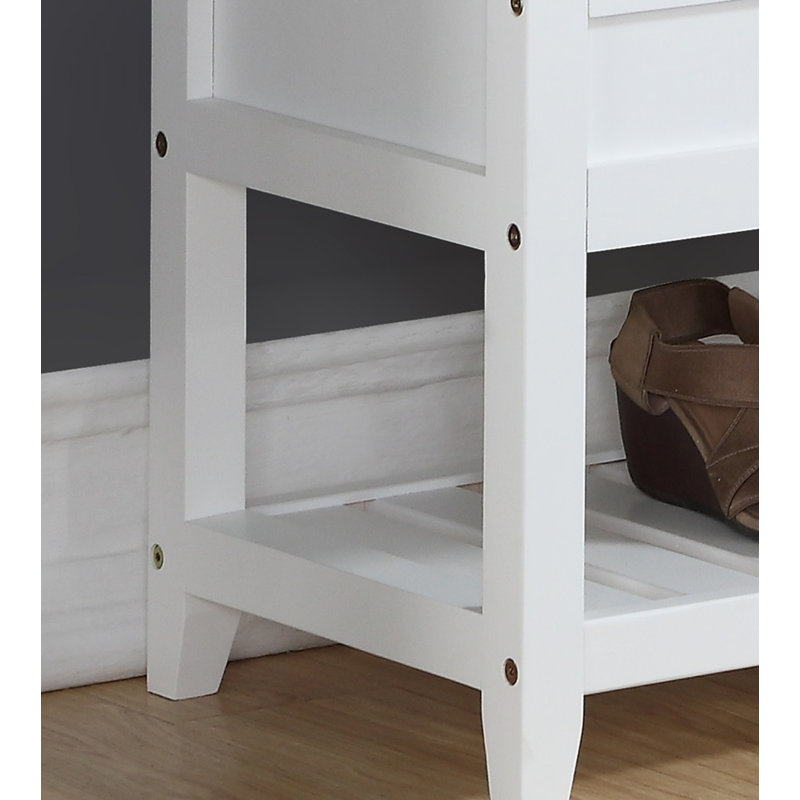 Banc avec rangement pour chaussures, Blanc