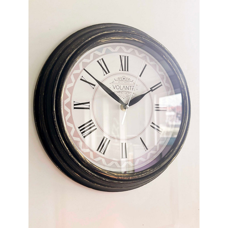 Kindig Wall Clock, Black/White