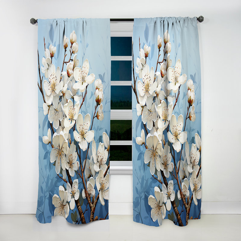 Gurleen Dogwood Field Pointillism Collage VI - Traditional Curtain - Velvet Room Darkening - 1 Panel, 52" W x 63" L
