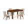 Geib Rubberwood Dining Table Set - Parsons Chairs with Linen Fabric Seat - Rectangular Kitchen Table
