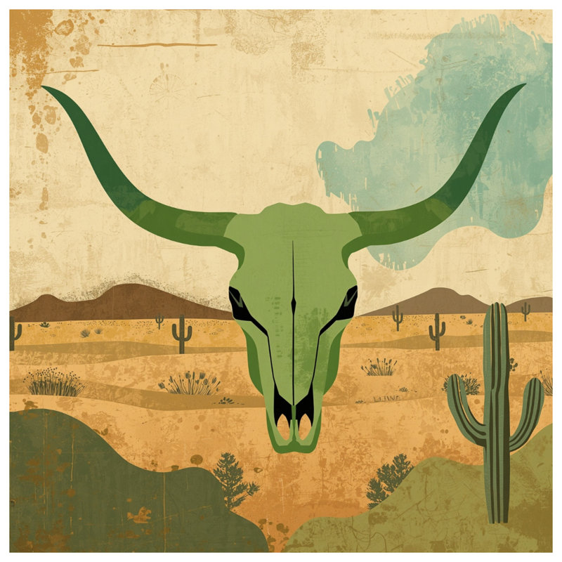 Couvre-lit matelassé Green Bull Skull toutes tailles, Twin