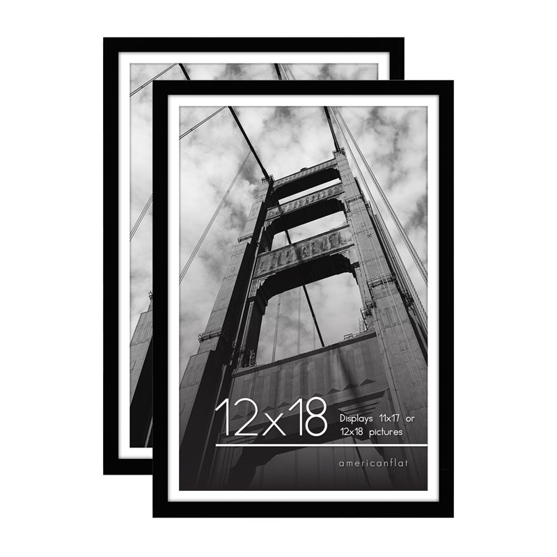 Andreyna Picture Frame Photo Display, For Wall Hanging or Table Top Use, Black, 11" x 14"