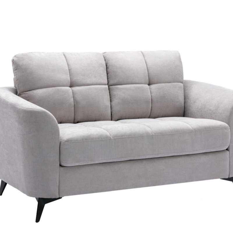 Causeuse en tissu tissé 60 po Carlotta, Gris clair