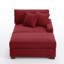 Upholstered Corduroy Modular Chaise Lounge With Armrests & Throw Pillows-212234366-212234367