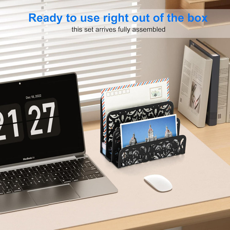 Metal Desk Organiser, Black
